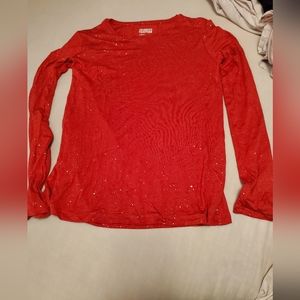 Sparkle red long sleeve shirt
